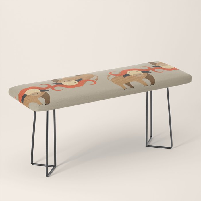 Whimsy Cape Buffalo II Bench Gallery Image 1