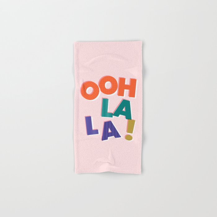 OOH LA LA! colorful french typography Bath Towel Gallery Image 1