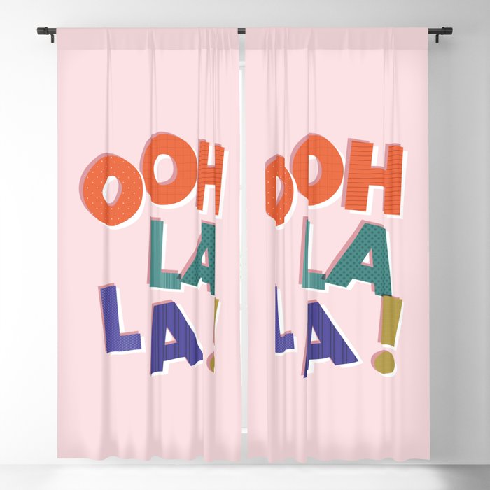 OOH LA LA! colorful french typography Window Curtain Gallery Image 5