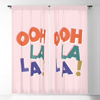 OOH LA LA! colorful french typography Window Curtain Gallery Image 5