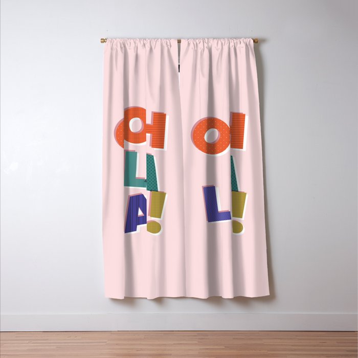 OOH LA LA! colorful french typography Window Curtain Gallery Image 3