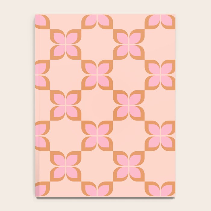 Retro floral check pink Notebook Gallery Image 4