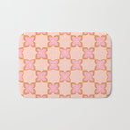 Retro floral check pink Bath Mat Gallery Image 1