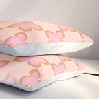 Retro floral check pink Pillow Sham Gallery Image 3