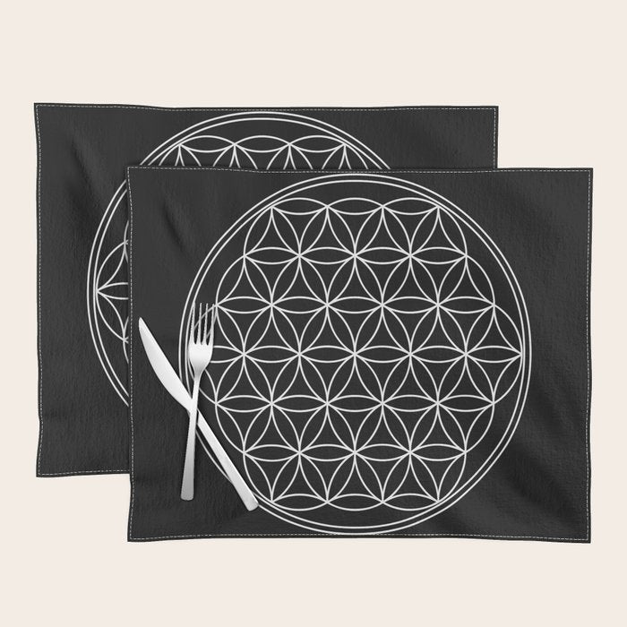 Flower of life on black Placemat Gallery Image 1