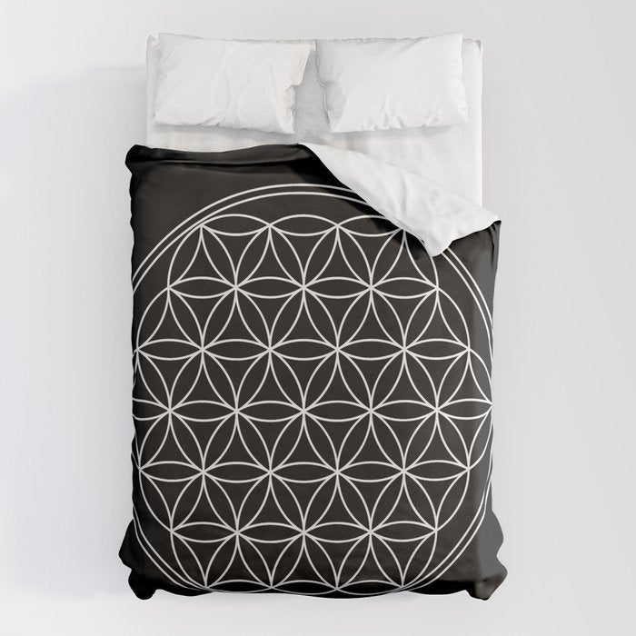 Flower of life on black Duvet Cover Gallery Image 6
