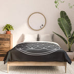 Flower of life on black Comforter Gallery Image 3