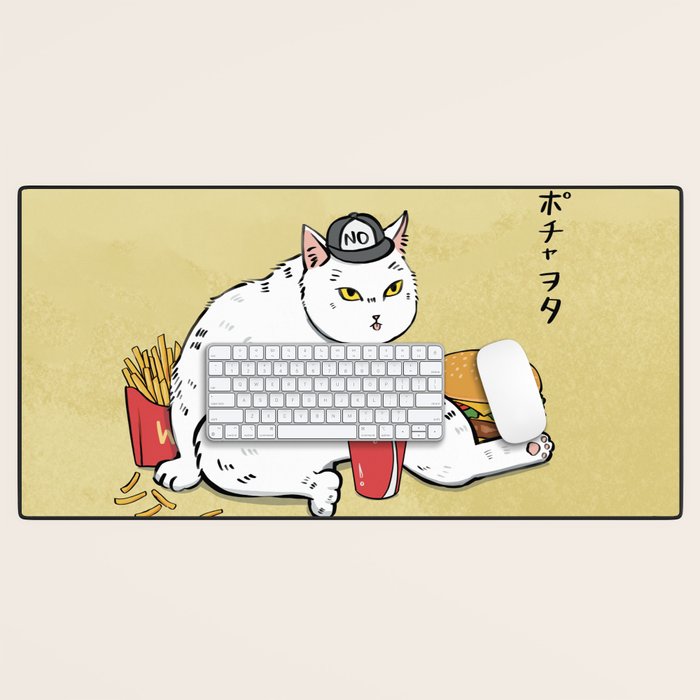 Fast Food Cat Desk Mat Gallery Image 1