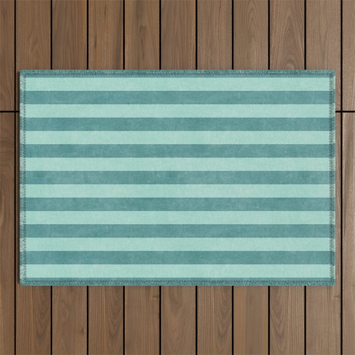 STRIPES - 004 - teal Outdoor Rug Gallery Image 1