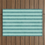 STRIPES - 004 - teal Outdoor Rug Gallery Image 1