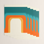 Mid-Century Modern Rainbow Teal Yellow Orange Wrapping Paper Gallery Image 3
