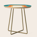 Mid-Century Modern Rainbow Teal Yellow Orange Side Table Gallery Image 1