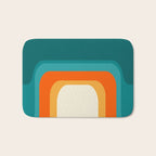 Mid-Century Modern Rainbow Teal Yellow Orange Bath Mat Gallery Image 1