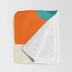 Mid-Century Modern Rainbow Teal Yellow Orange Throw Blanket Gallery Image 3
