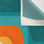 Mid-Century Modern Rainbow Teal Yellow Orange Wall Tapestry Gallery Image 3
