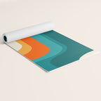 Mid-Century Modern Rainbow Teal Yellow Orange Yoga Mat Gallery Image 2