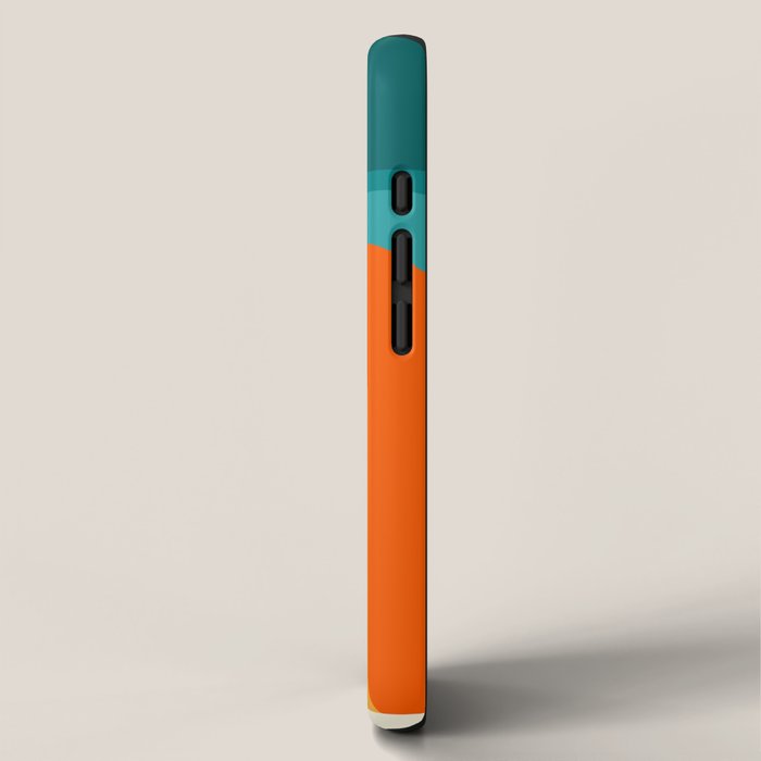 Mid-Century Modern Rainbow Teal Yellow Orange iPhone Case Gallery Image 2