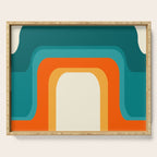 Mid-Century Modern Rainbow Teal Yellow Orange Serving Tray Gallery Image 1