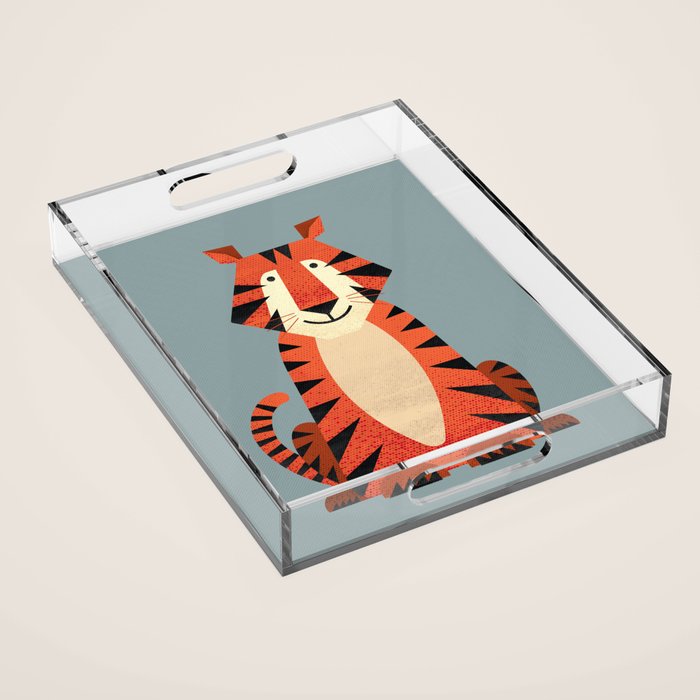Whimsy Tiger Acrylic Tray Gallery Image 1