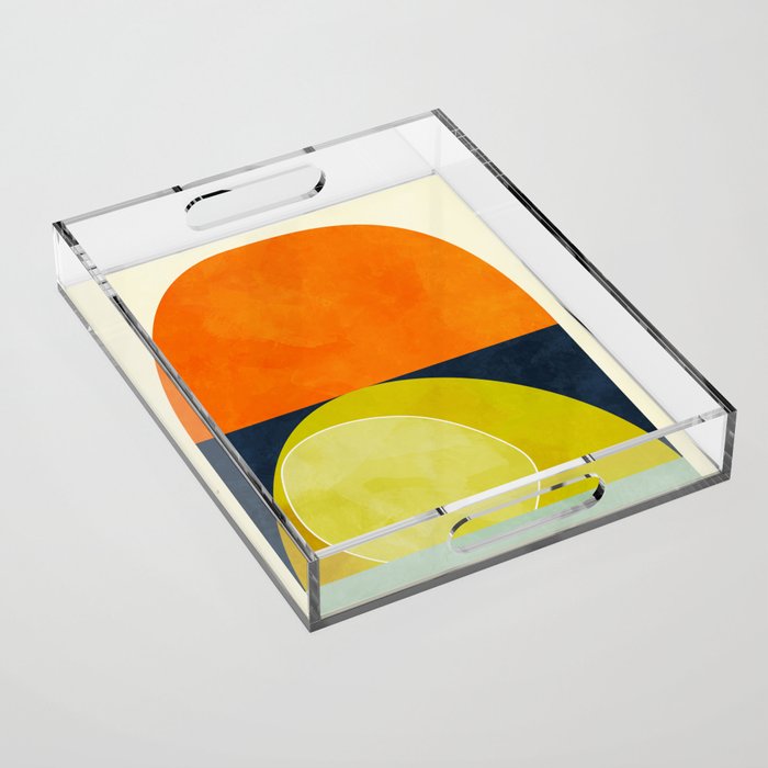 sun & moon abstract geometric shapes Acrylic Tray Gallery Image 1