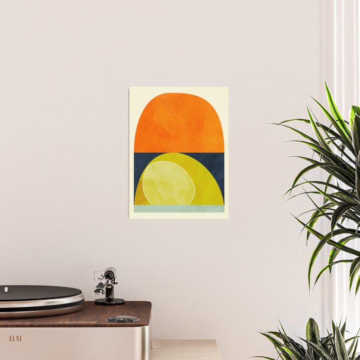 sun & moon abstract geometric shapes Poster Gallery Image 2