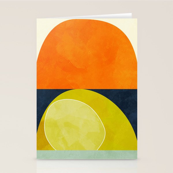 sun & moon abstract geometric shapes Stationery Card Gallery Image 2