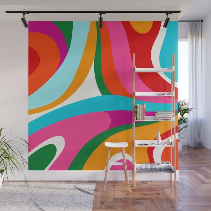 Colorful Mid Century Abstract 2 Wall Mural Gallery Image 1