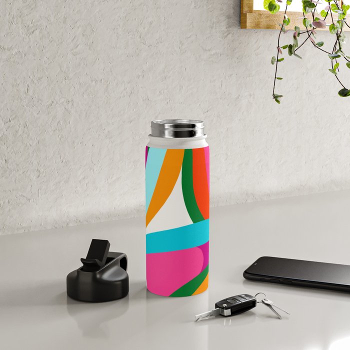 Colorful Mid Century Abstract 2 Water Bottle Gallery Image 4