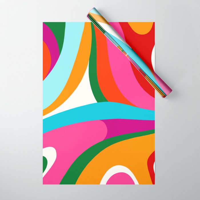 Colorful Mid Century Abstract 2 Wrapping Paper Gallery Image 1