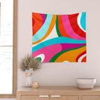 Colorful Mid Century Abstract 2 Wall Tapestry Gallery Image 2