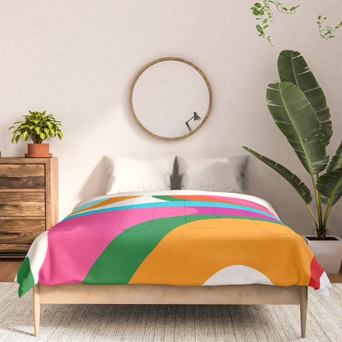 Colorful Mid Century Abstract 2 Comforter Gallery Image 3