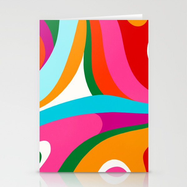 Colorful Mid Century Abstract 2 Stationery Card Gallery Image 1