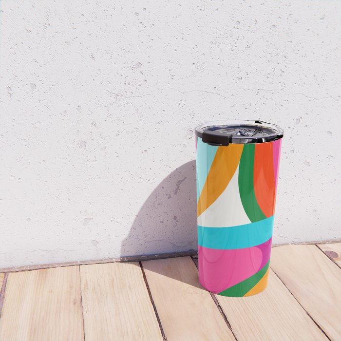 Colorful Mid Century Abstract 2 Travel Mug Gallery Image 4