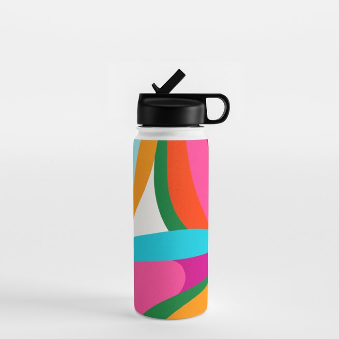 Colorful Mid Century Abstract 2 Water Bottle Gallery Image 1