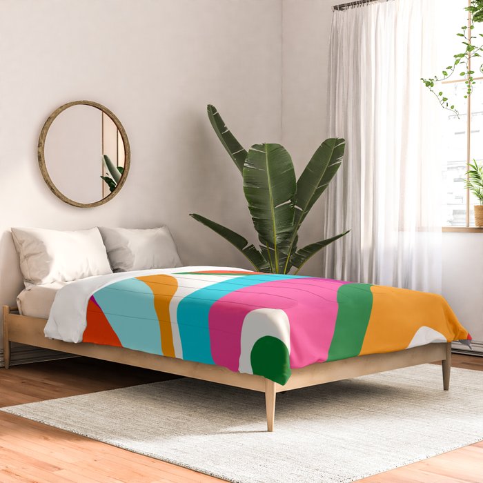 Colorful Mid Century Abstract 2 Comforter Gallery Image 2