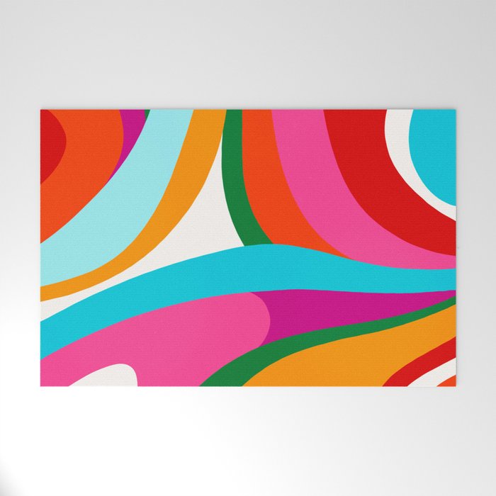 Colorful Mid Century Abstract 2 Welcome Mat Gallery Image 1