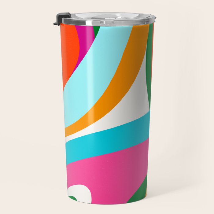 Colorful Mid Century Abstract 2 Travel Mug Gallery Image 3