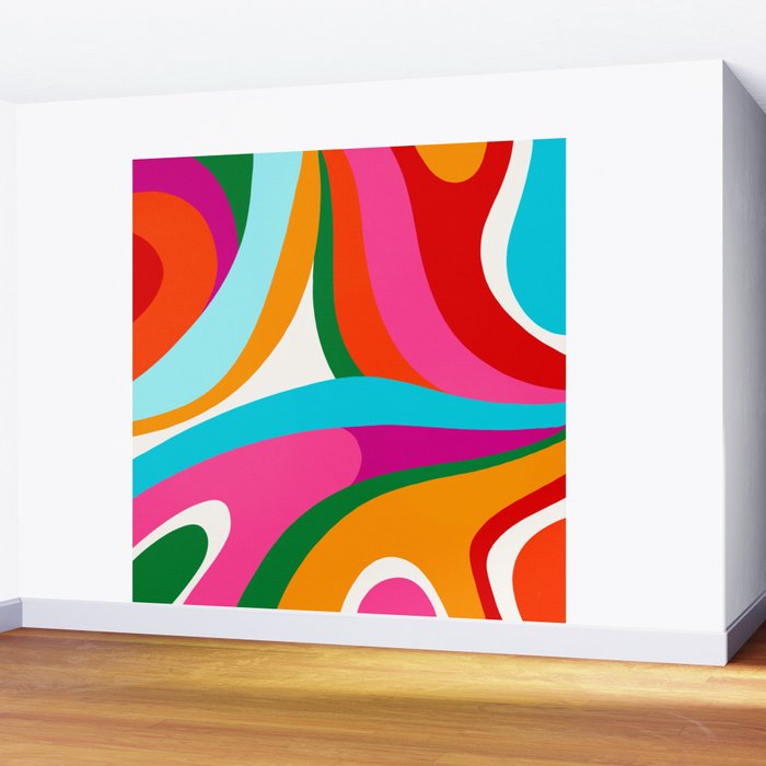 Colorful Mid Century Abstract 2 Wall Mural Gallery Image 2