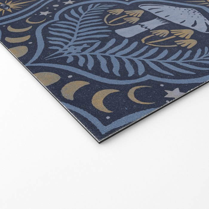 Celestial Forest Damask - celestial blue Welcome Mat Gallery Image 2