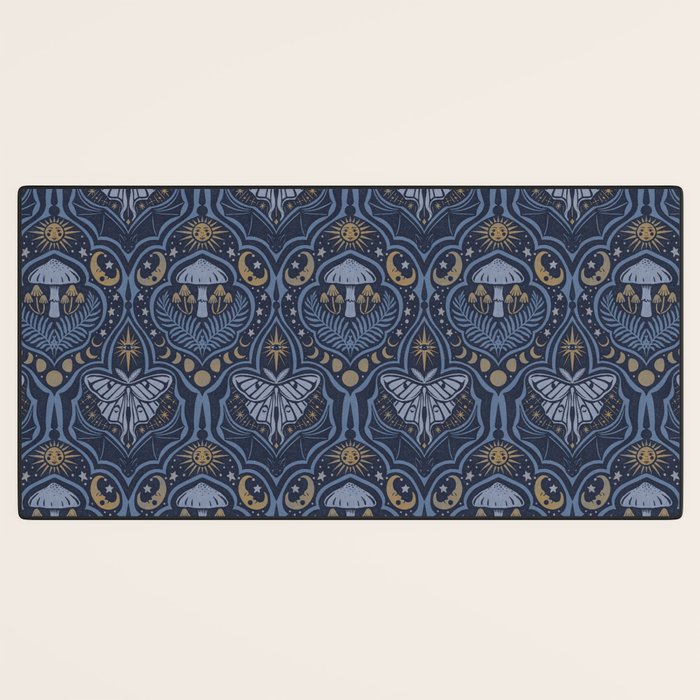 Celestial Forest Damask - celestial blue Desk Mat Gallery Image 3