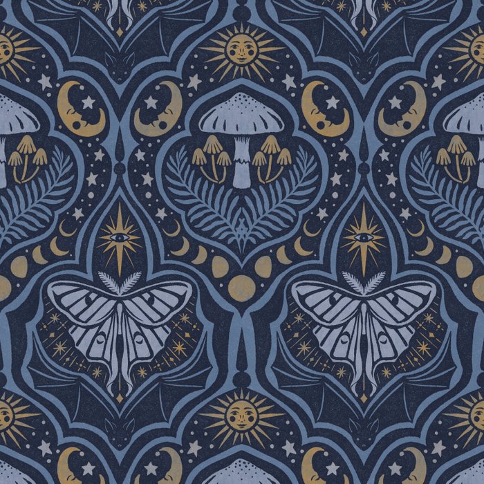 Celestial Forest Damask - celestial blue Coffee Mug Gallery Image 2