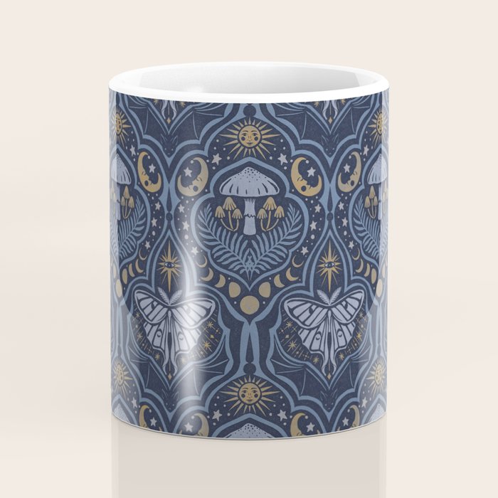 Celestial Forest Damask - celestial blue Coffee Mug Gallery Image 4