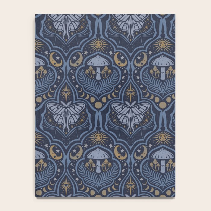 Celestial Forest Damask - celestial blue Notebook Gallery Image 4