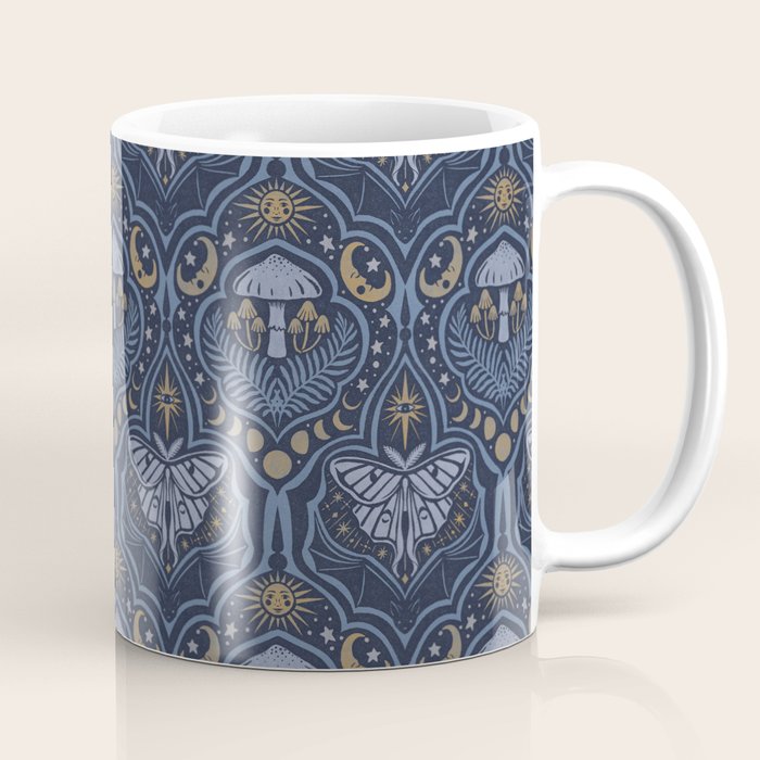 Celestial Forest Damask - celestial blue Coffee Mug Gallery Image 1