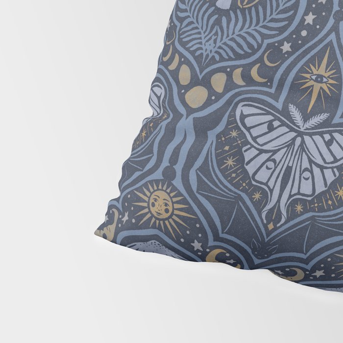 Celestial Forest Damask - celestial blue Pillow Sham Gallery Image 4