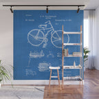 Bicycle Patent - Cyclling Art - Blueprint Wall Mural Gallery Image 1