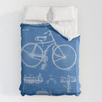Bicycle Patent - Cyclling Art - Blueprint Duvet Cover Gallery Image 6