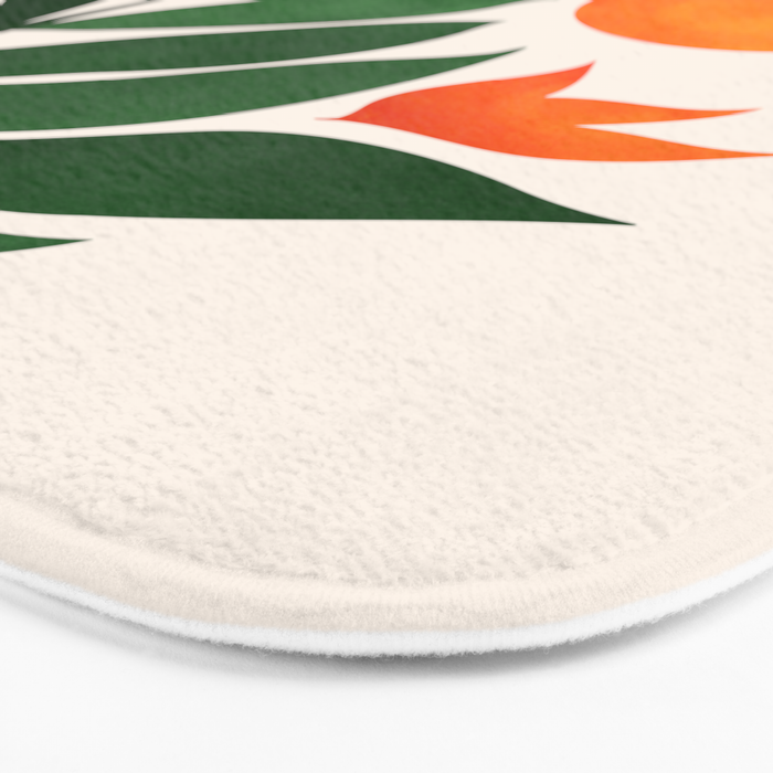 Tropical Forest Sunset / Mid Century Abstract Shapes Bath Mat Gallery Image 3