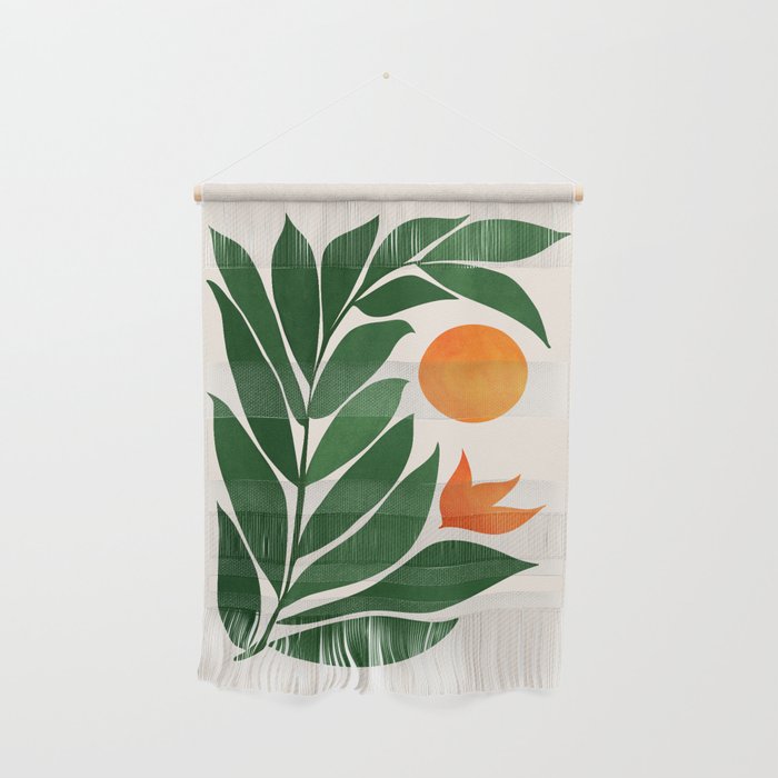 Tropical Forest Sunset / Mid Century Abstract Shapes Wall Hanging Gallery Image 1