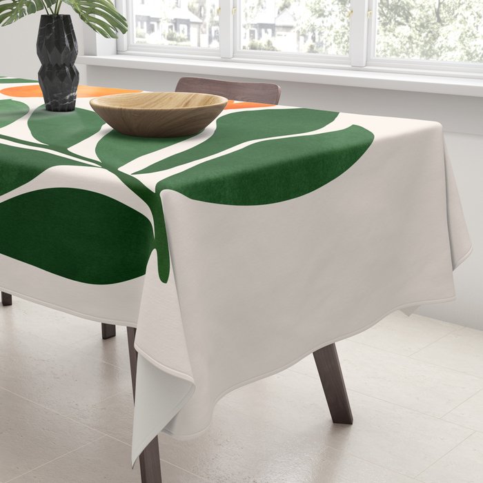 Tropical Forest Sunset / Mid Century Abstract Shapes Tablecloth Gallery Image 3